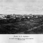 Les jardins de la Salpêtrière en 1903. La nouvelle Pitié est construite sur des terrains vacants de l'hôpital de la Salpêtrière.