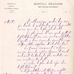 Rapport sur le fonctionnement de l'hôpital Beaujon lors de la première semaine de guerre, 1914. 1/3